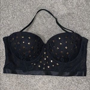 Studded Corset Push Up Bra Top